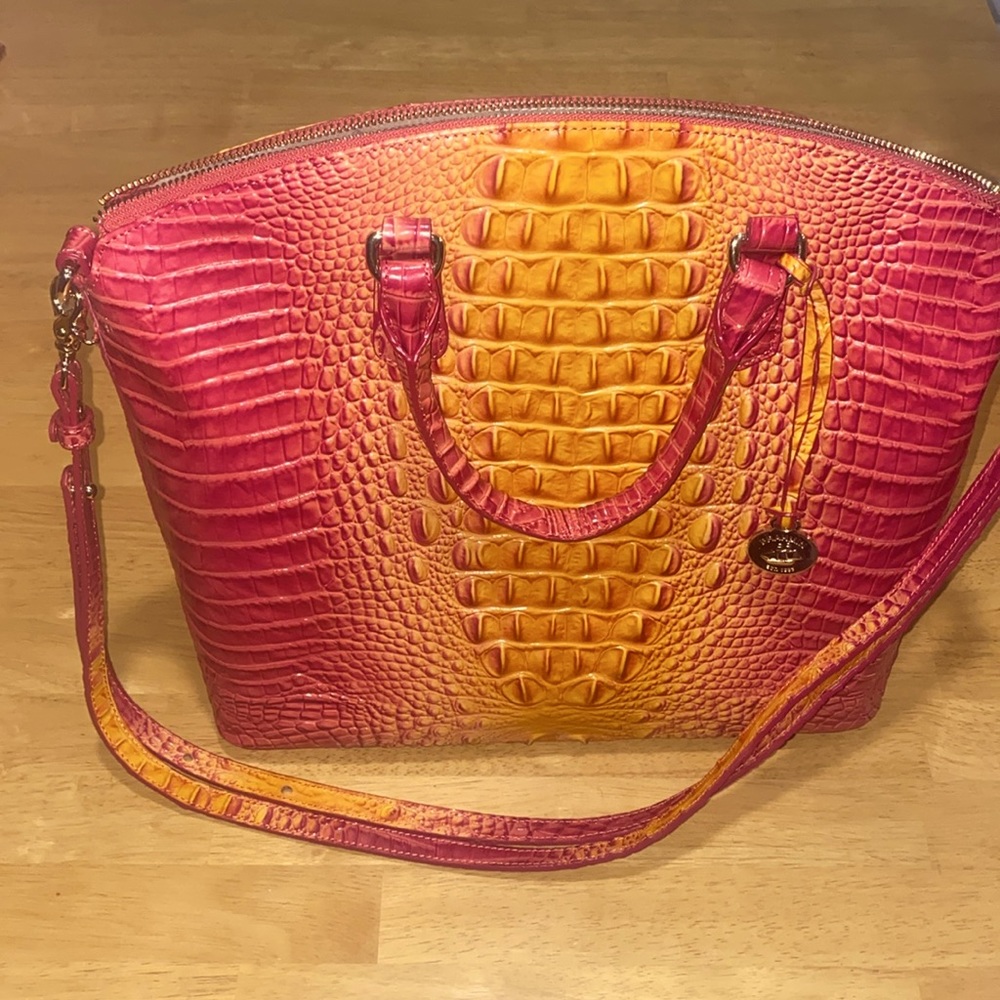 Brahmin Large Duxberry Satchel. Passion Fruit Melbourne. Orig. dust bag. 14x12x5